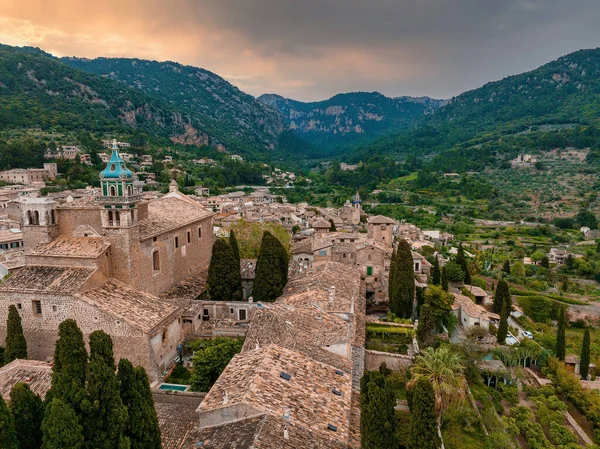 Aerial Panoramic View Valdemossa Village Mallorka Spain — Stock fotografie