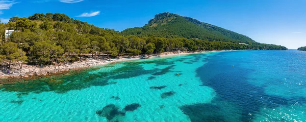 Trópusi Paradicsomban Strand Fehér Homokos Kókusz Pálmák Utazás Turizmus Széles — Stock Fotó