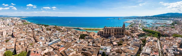 Aerial View Capital Mallorca Palma Mallorca Spain Touristic City Sea — Foto de Stock