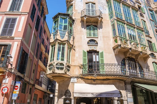 Mallorca Spain April 2022 Low Angle View Decorated House Ornate — Stock Photo, Image