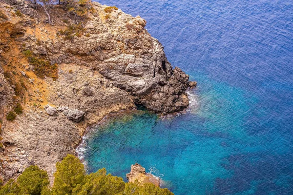 High Angle View Rock Formation Beautiful Seaside Scenic View Mediterranean — Stockfoto