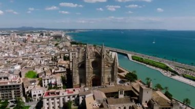 La Seu 'nun havadan görünüşü, İspanya' daki Palma de Mallorca 'nın ortaçağ katedrali