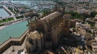 La Seu 'nun havadan görünüşü, İspanya' daki Palma de Mallorca 'nın ortaçağ katedrali