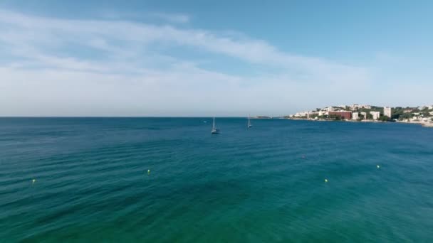 Aerial View Capital Mallorca Palma Mallorca Spain Touristic City Sea — Vídeo de Stock