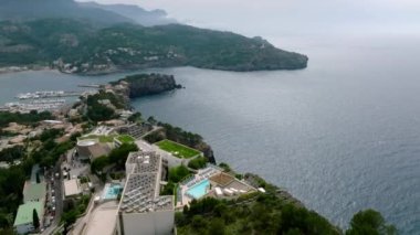 Port de Soller 'in güzel hava limanı, Mallorca, İspanya