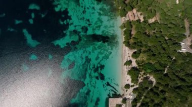 Playa de Formentor Cala Pi de la Posada, Cap Formentor 'da güzel plaj, Palma Mallorca, İspanya