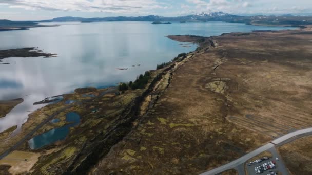 Plaque Tectonique Bien Visible Parc National Thingvellir Islande Les Plaques — Video