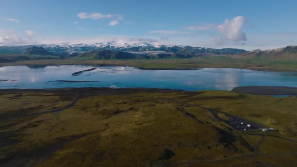 Όμορφη Ισλανδική Φύση Κατά Διάρκεια Του Καλοκαιριού Και Ηλιόλουστο Καιρό — Αρχείο Βίντεο