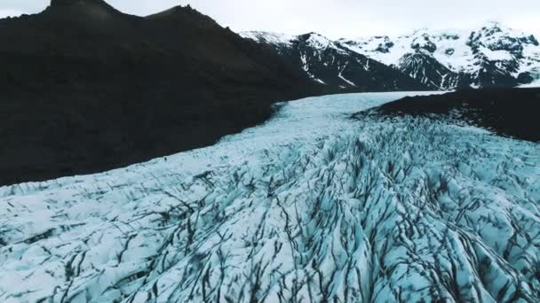 冰岛Vatnajokull国家公园Skaftafell冰川的空中全景 — 图库视频影像