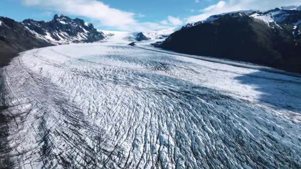 Αεροφωτογραφία Του Παγετώνα Skaftafell Εθνικό Πάρκο Vatnajokull Στην Ισλανδία — Αρχείο Βίντεο
