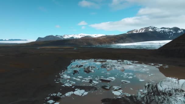 Αεροφωτογραφία Του Παγετώνα Skaftafell Εθνικό Πάρκο Vatnajokull Στην Ισλανδία — Αρχείο Βίντεο
