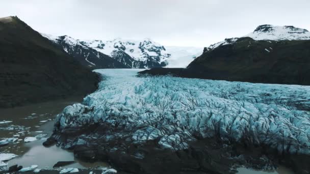 Vista Panorâmica Aérea Glaciar Skaftafell Parque Nacional Vatnajokull Islândia — Vídeo de Stock