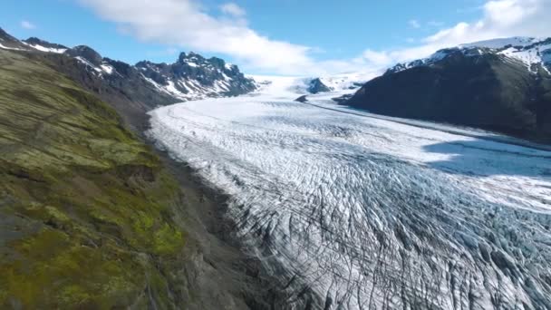 Панорамный Вид Ледник Скафтафель Национальный Парк Ватнайокулл Исландии — стоковое видео