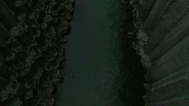 Episch Uitzicht Vanuit Lucht Studlagil Basalt Canyon Ijsland Een Van — Stockvideo