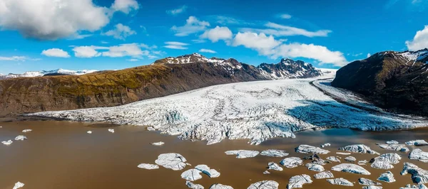 Vista Panorámica Aérea Del Glaciar Skaftafell Parque Nacional Vatnajokull Islandia — Foto de Stock