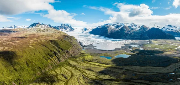 冰岛Vatnajokull国家公园Skaftafell冰川的空中全景 — 图库照片