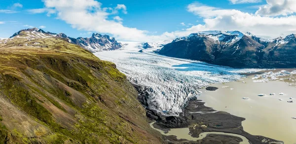 冰岛Vatnajokull国家公园Skaftafell冰川的空中全景 — 图库照片