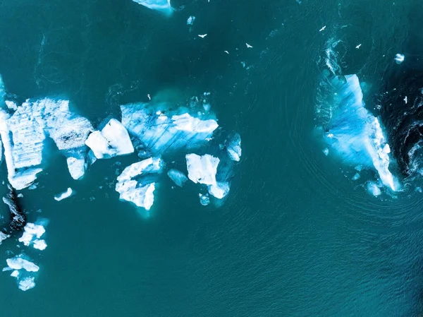 Naturskön Utsikt Över Isberg Jokulsarlonglaciärlagunen Island Skymningen Vintage Stil Effekt — Stockfoto