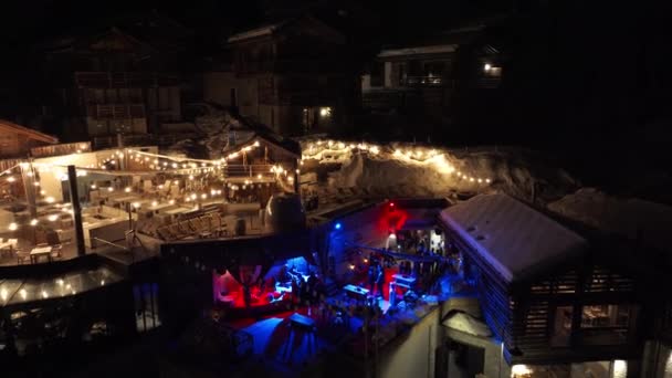 Vista Aérea Hotel Luxo Zermatt Suíça Fazer Uma Festa Zermatt — Vídeo de Stock