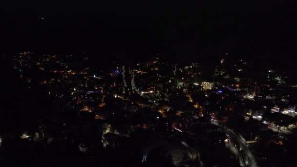 Vue Aérienne Nuit Station Ski Zermatt Nuit Suisse — Video