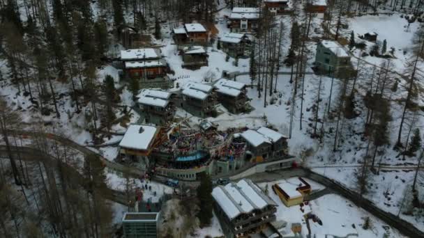 Widok Powietrza Luksusowy Hotel Zermatt Szwajcarii Impreza Zermatt — Wideo stockowe