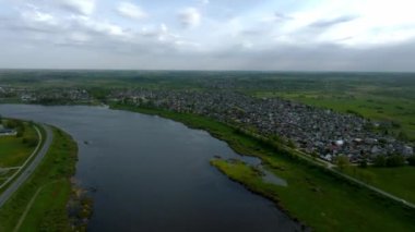Letonya, Aglona 'daki beyaz Chatolic Kilisesi Bazilikası' nın güzel hava manzarası. Letonya Aglona 'daki Bazilika.