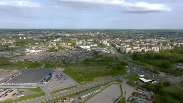 Beautiful Aerial View White Chatolic Church Basilica Latvia Aglona Basilica — Stock Video