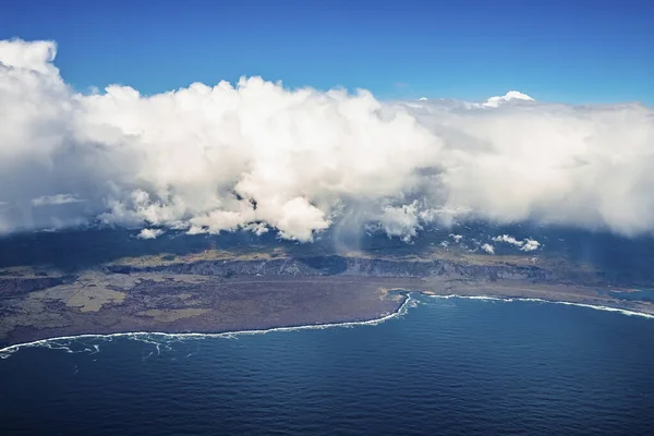 Bela Paisagem Paisagem Oceano Atlântico Vista Aérea Paisagem Nublada Cobrindo — Fotografia de Stock