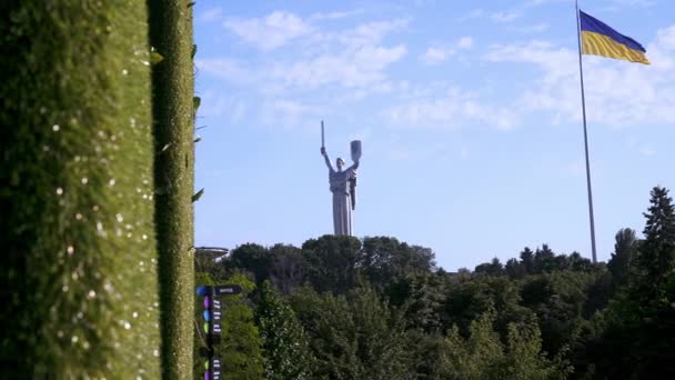 국가의 국기와 우크라이나 기념비 우크라 이나의 상징물 — 비디오