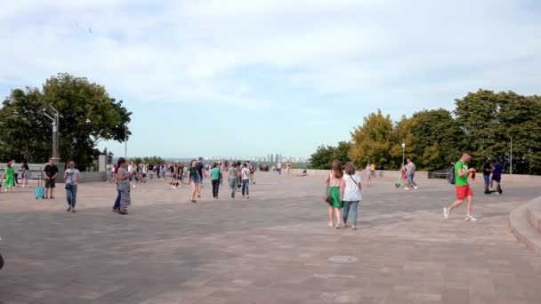 Peoples Friendship Arch Groin Park Rechten Ufer Des Dnjepr Kiew — Stockvideo