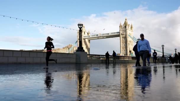 Bela Vista Tower Bridge Londres Durante Mágico Sol Após Chuva — Vídeo de Stock