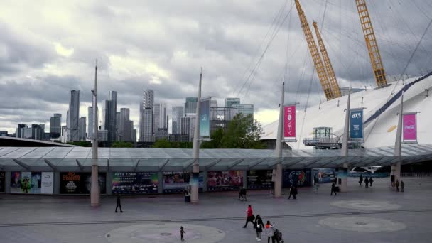 Вид Arena Лондоне Выстрел Темзы Красивая Арена — стоковое видео