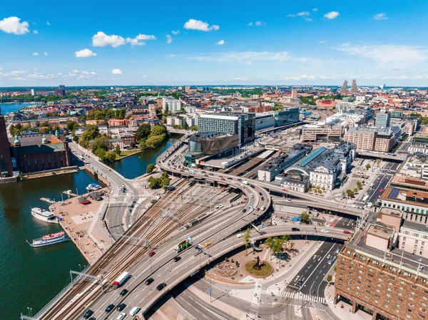 Uitzicht Vanuit Lucht Oude Binnenstad Gamla Stan Stockholm Prachtig Zweden — Stockfoto