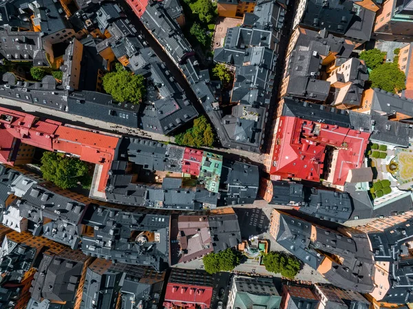 Vista Panorâmica Aérea Cidade Velha Gamla Stan Estocolmo Linda Suécia — Fotografia de Stock