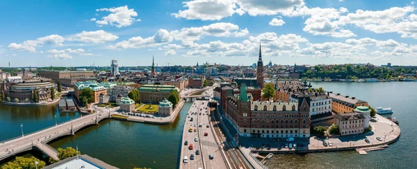Воздушная Панорама Башню Ратуши Старого Города Гамла Стэн Стокгольме Швеция — стоковое фото