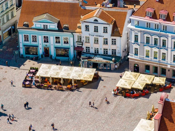 Aerial View Sunny Day Summer Time Beautiful Medieval Town Hall — Stockfoto