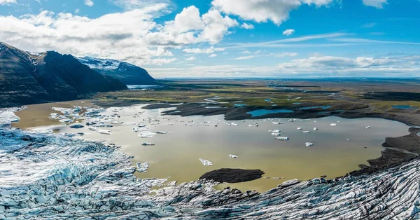 Αεροφωτογραφία Του Παγετώνα Skaftafell Εθνικό Πάρκο Vatnajokull Στην Ισλανδία — Φωτογραφία Αρχείου