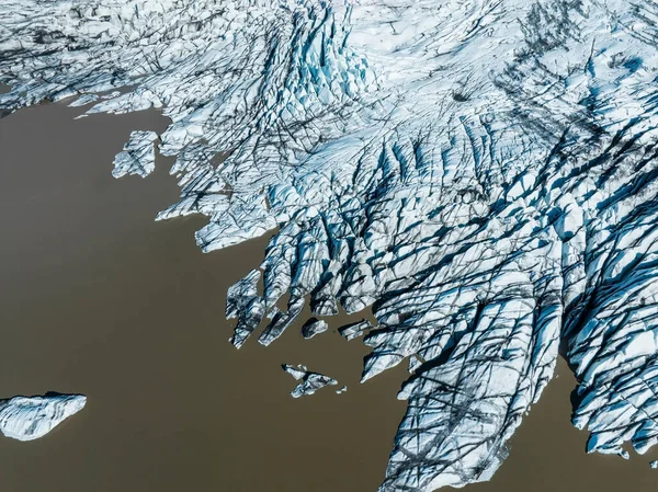 Aerial Panoramautsikt Över Skaftafell Glaciären Vatnajokull Nationalpark Island — Stockfoto