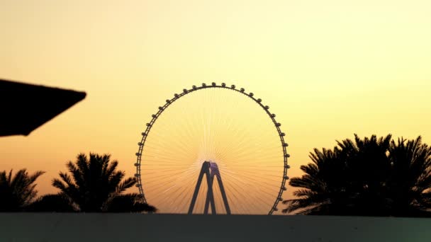 Beautiful Dubai Eye Ain Dubai Ferris Wheel Jumeirah Beach Seen — Stock Video