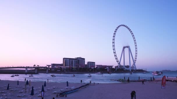 Krásné Dubajské Oko Nebo Ain Dubai Ruské Kolo Pláži Jumeirah — Stock video