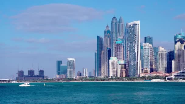 Beautiful View Beach Bay Marina Bay District Dubai Modern Luxury — Stock Video