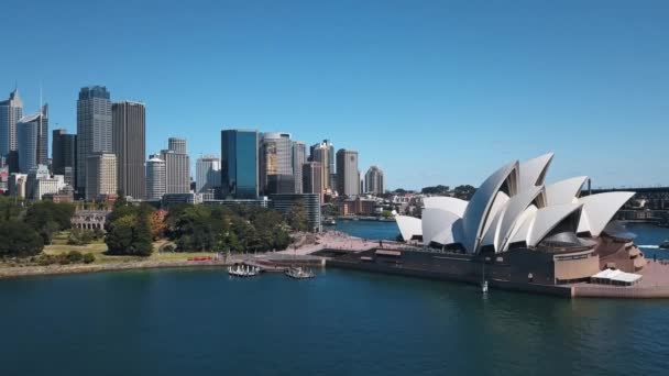 Aerial View Sydney Opera House Multi Venue Performing Arts Centre — Stockvideo