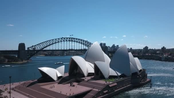 Aerial View Sydney Opera House Multi Venue Performing Arts Centre — Stock video