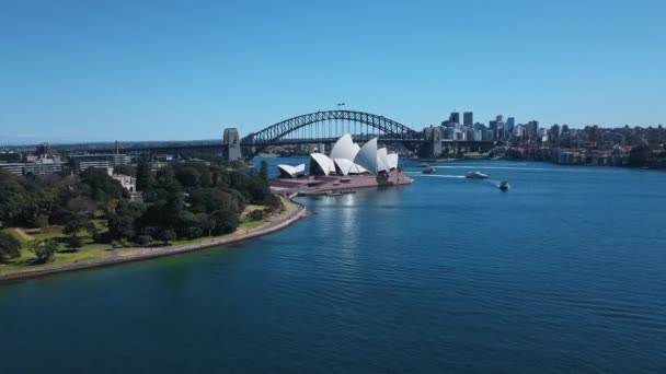 Aerial View Sydney Opera House Multi Venue Performing Arts Centre — Stock video