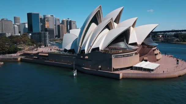 Aerial View Sydney Opera House Multi Venue Performing Arts Centre — Stockvideo