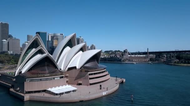 Veduta Aerea Del Teatro Dell Opera Sydney Centro Arti Dello — Video Stock