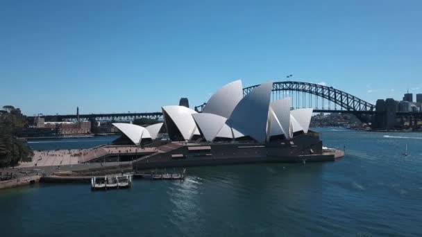 Vista Aérea Ópera Sydney Centro Artes Cênicas Multi Local Bela — Vídeo de Stock