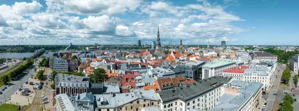Aerial View Riga Center Latvia Beautiful Historical Buildings Old Town — ストック写真