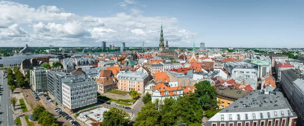 Aerial View Riga Center Latvia Beautiful Historical Buildings Old Town — Foto Stock