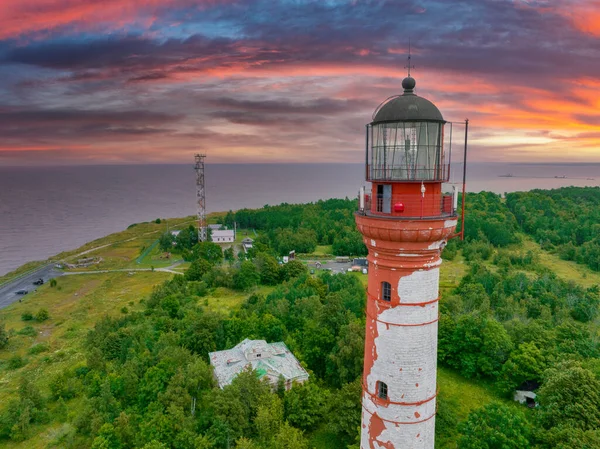 Beautiful Limestone Cliff Pakri Peninsula Estonia Historic Lighthouses One Oldest — Zdjęcie stockowe